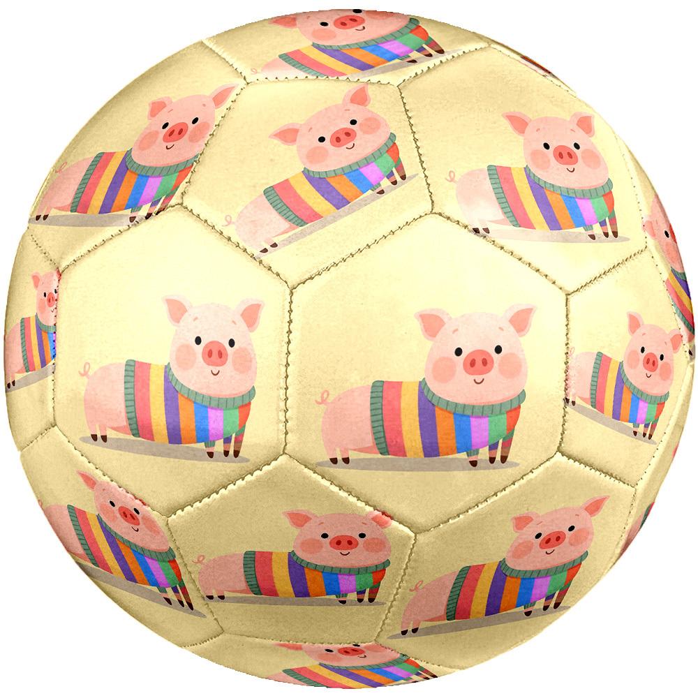 1pc Pig Sweater Theme Size 5 Soccer Ball Football, Lightweight PVC, Outdoor Training Soccer Ball,Gift J6141