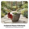 Wood-Look Chicken Planter | Ornament, Handmade, Garden Statue, for