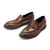 Fashion Retro Polish Men's Shoes Genuine Leather Comfortable Low Cut Loafers British Style Business Casual Leather Shoes