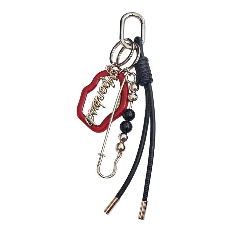 Stylish Leather Cord Keychain Makeup Mirror Portable Travel Essential Stylish Cosmetic Accessory Gift Metal Key Holder