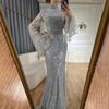 Red turtleneck fishtail evening dress, high-end elegant host wedding banquet dress LA11111C