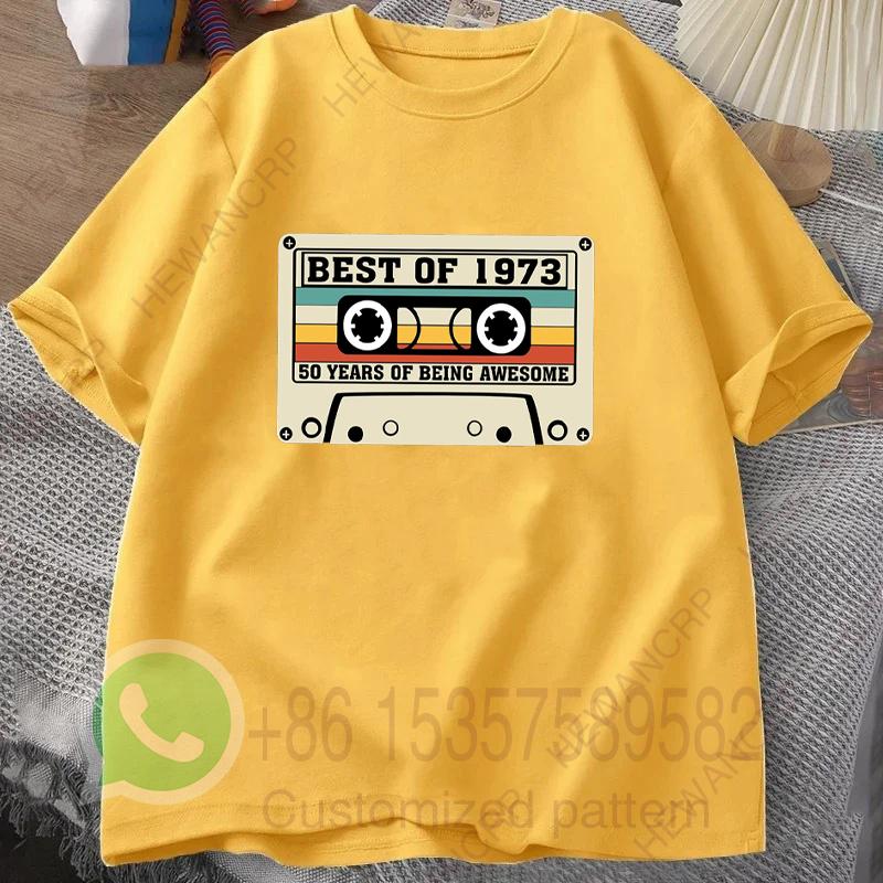 1973 Limited Edition Cassette TShirt Mens Tracksuit Summer Casual Pullover Oneck Shortsleeved Fashion Breathable Streetwear