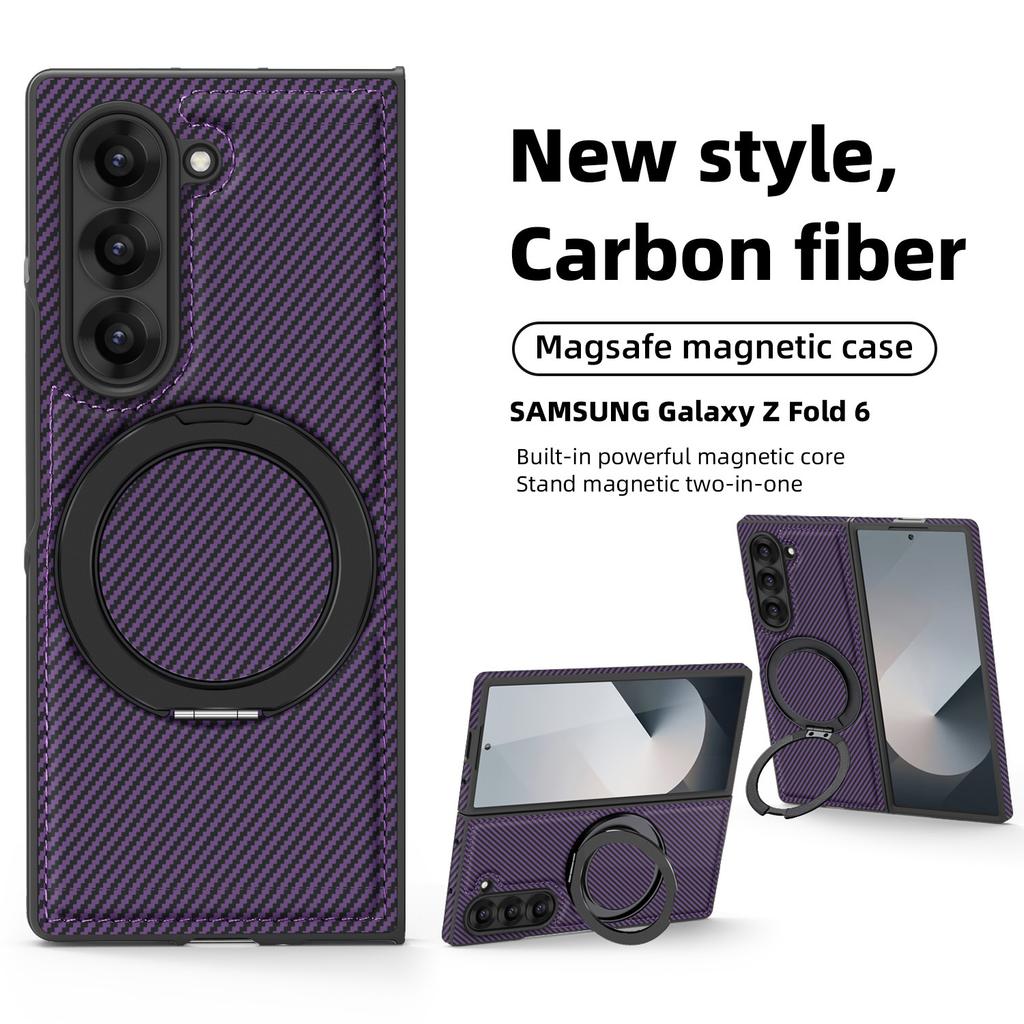 Suitable for Samsung ZFold6 Magnetic Rotary Bracket Mobile Phone Case Kevlar Zflip5 Folding Screen Anti-fall Protection Case