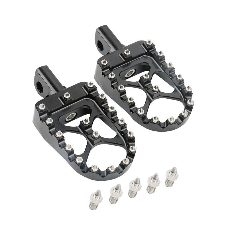 Universal Motorcycle CNC Wide Fat Footpegs Roating Foot Pegs 360° For Harley Dyna Fat Bob Softail Sportster Street Bob Motocross чёрный