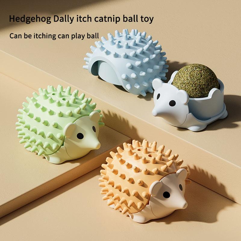 Natural Catnip Ball Hedgehog Style Wall Stick Ball Toy Claw Board Snack Healthy Natural Promote Digestion of Cat Snacks