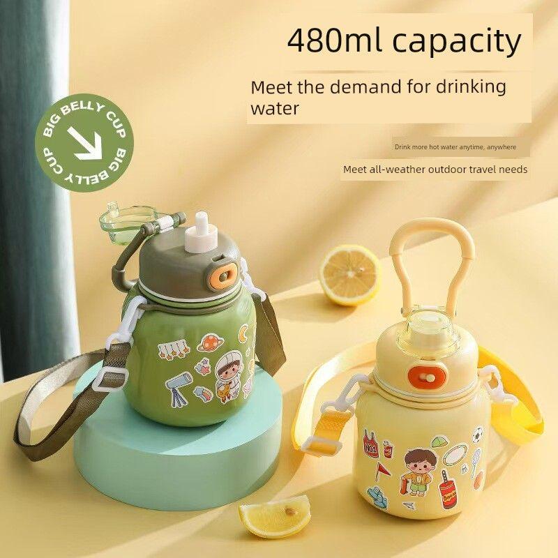 Cup Portable Outdoor Crossbody Strap Student Children's Cups School Special Large Capacity Vacuum Cup Straw Manufacturer