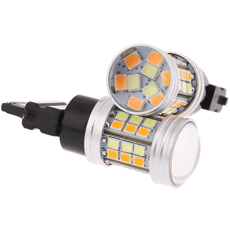 2Pcs 3157 LED Amber White Rear Turn Signal Parking High Power Light Bulbs