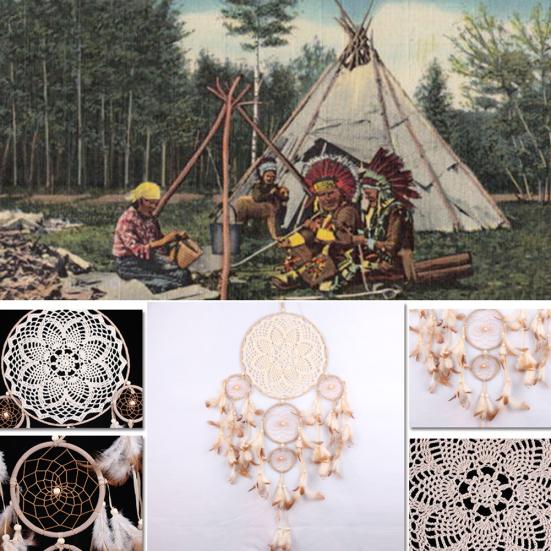 5 Rings Feather Dream Catcher Home Wall Hanging Decoration Ornament Craft Gift