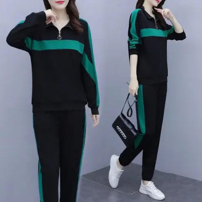 

Women s Autumn Style Casual Set - Elegant and Slimming, Suitable for Covering Up Fat Areas and Slimming Down. Two-piece Set. 4XL чорний