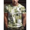 Camouflage Print Super Stretch 3D Printed T-shirt Men's Summer O Neck Loose Casual Tops Breathable Men's Short Sleeved T-shirt