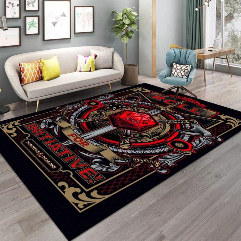 Dungeons Dragons Printed Area Rug Carpet for Bedroom and Living Room Home Decor Mats Non-Slip Mat for Bedside or Office Chair