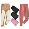 High-Waisted Plus Size Lambswool Thermal Pants with Knee Pads
