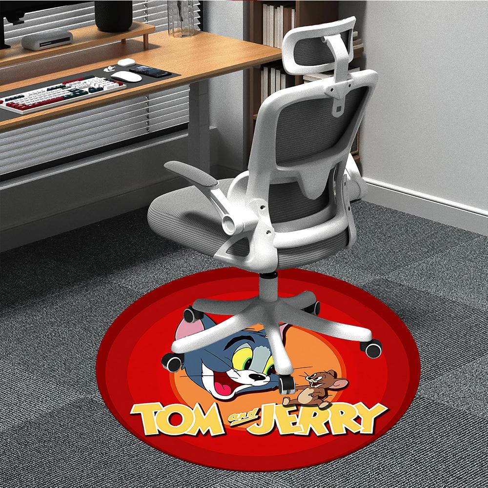 

1pc Tom Jerry Office Round Area Rug, Indoor Mat Suitable For Office,Bedroom Living Room Home Decor, Room Deco a0926109 80cm by 80cm