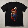 Super Mario Jump T Shirt Retro Gaming Tee Adults Kids Black