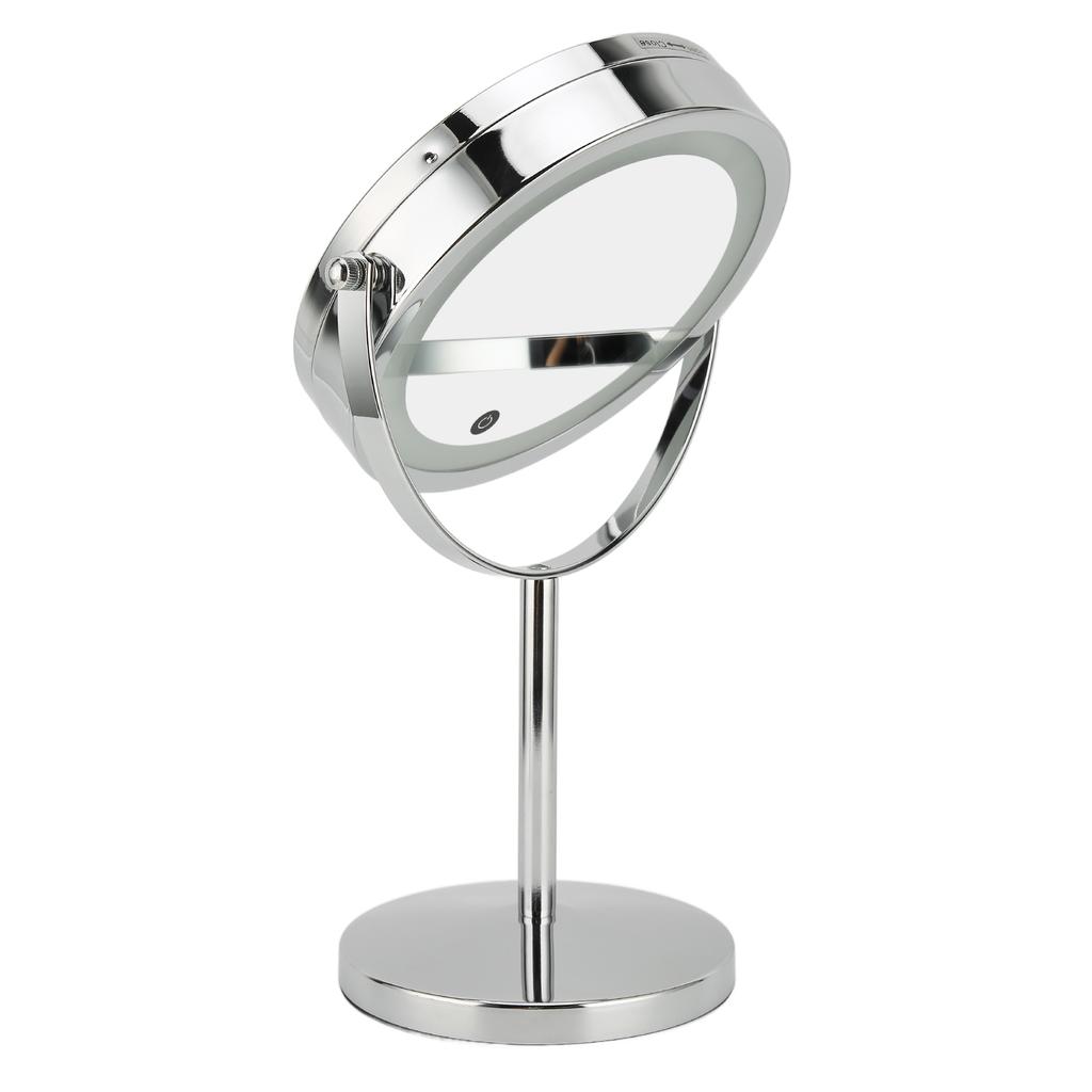 LED Light Makeup Mirror Round Double Sided Magnifying Mirror Standing Mirror for Home Bathroom