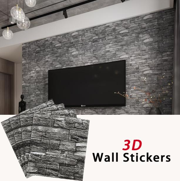Retro color moisture-proof waterproof self-adhesive 3D 38.5X35cm wallpaper bedroom wall sticker