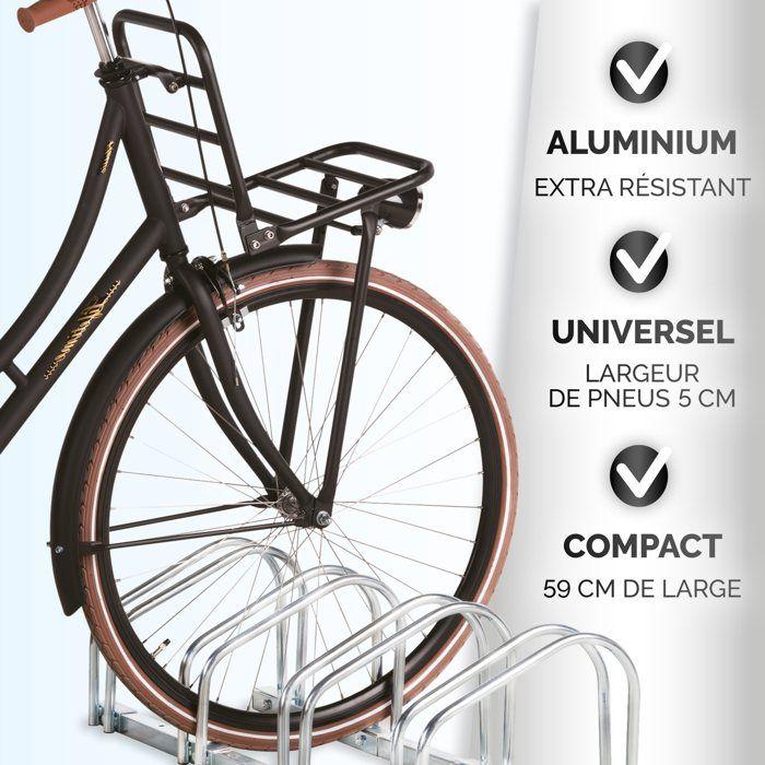 Porte-vélo - DUNLOP - 120 cm - Aluminium - Argent - 4 vélos