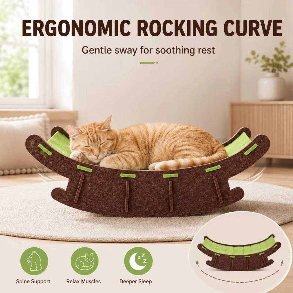 Elevated Pet Rocker Bed Wear-Resistant Cat Lounge Chair Cat Claw Rocker Chair for Grinding Paws