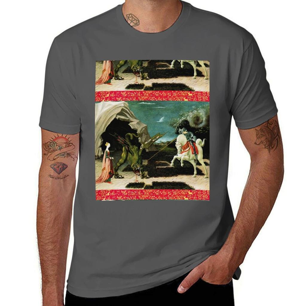 Heiliger Georg Drache Und Prinzessin Von Paolo Uccello T-Shirt Große Größe Lässiges T-Shirt