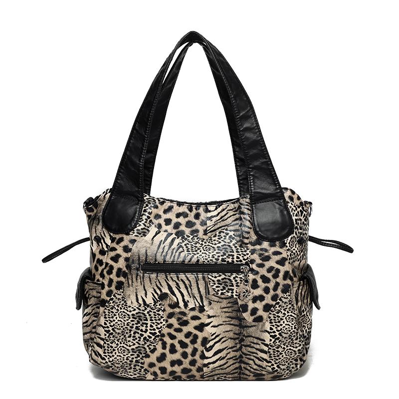 Women's Vintage Leopard Print Tote Bag Single Shoulder Crossbody Bag