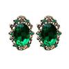 Fashion Versatile Earrings Vintage Court Princess Style Luxury Diamond Earrings Crystal Gemstone Stud Earrings Women