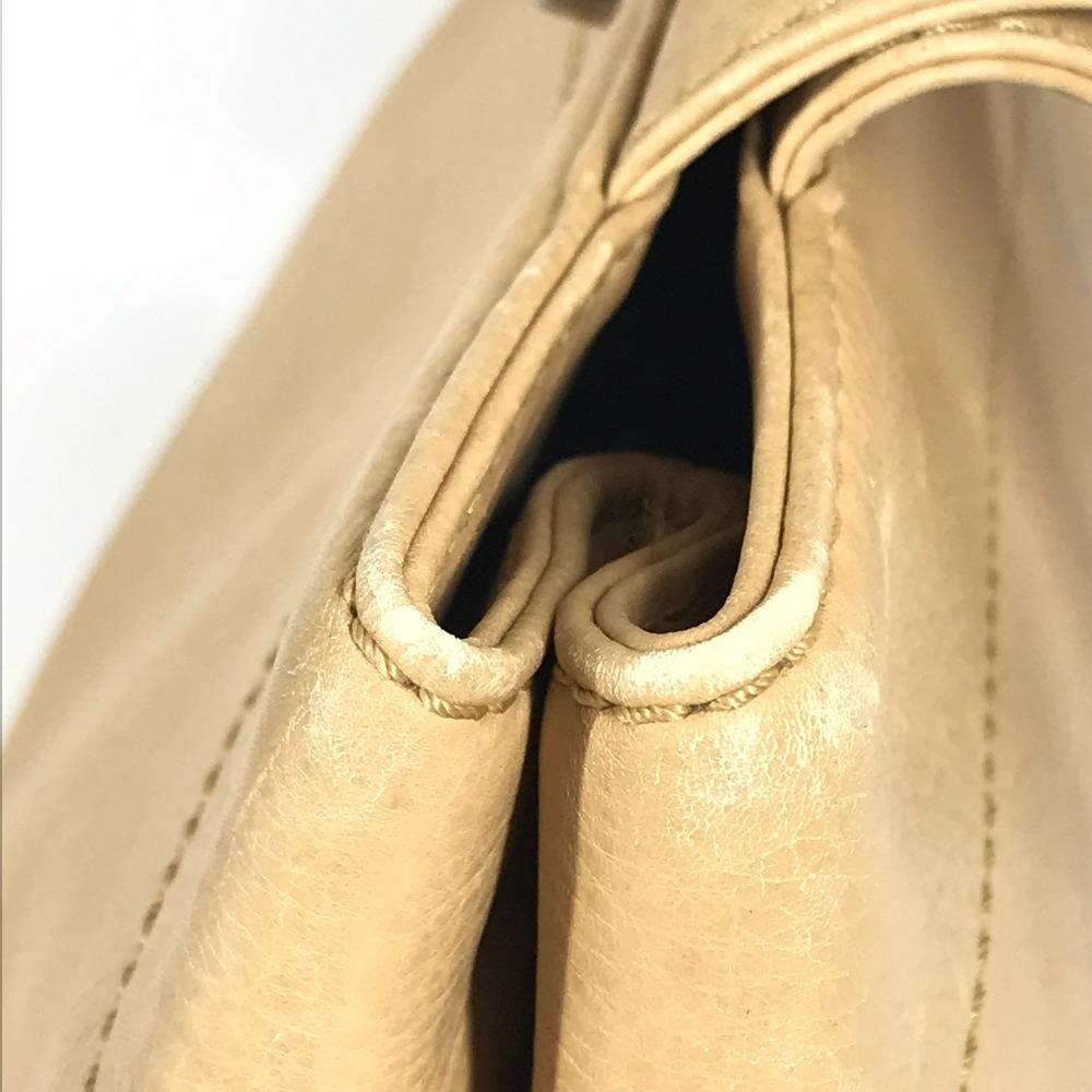 CHANEL Turnlock CC CC Mark Bag Tote Bag Hand Bag Leather Beige
