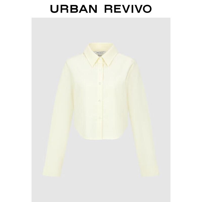 UR 2025 Women s Casual Cropped Button-Front Lapel Plaid Shirt L