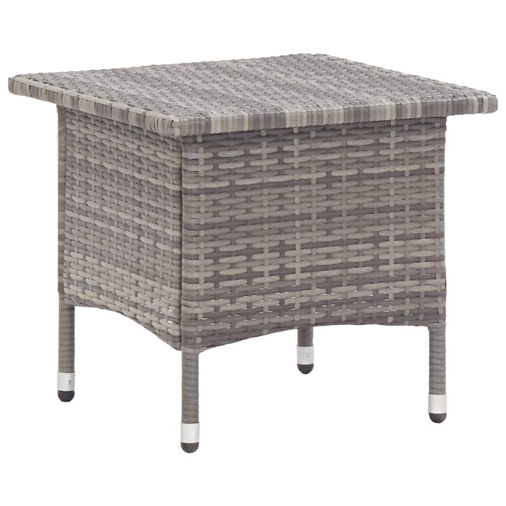 Side Table Gray 50 X 50 X 47 Cm Poly Rattan