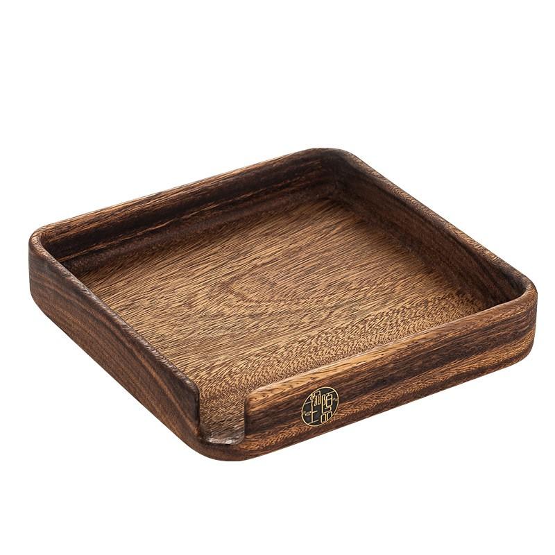 Walnut Wood Tea Serving Tray Puer Cake Breaking Sharing Unfinished Natural Finish Chinese Style Ceremony Accessory