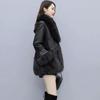 New Splicing Imitation Fur Jacket Medium and Long Winter Fashion Cotton-padded Clothes Cotton-padded Clothes Imitation Fox Fur Women's Clothing