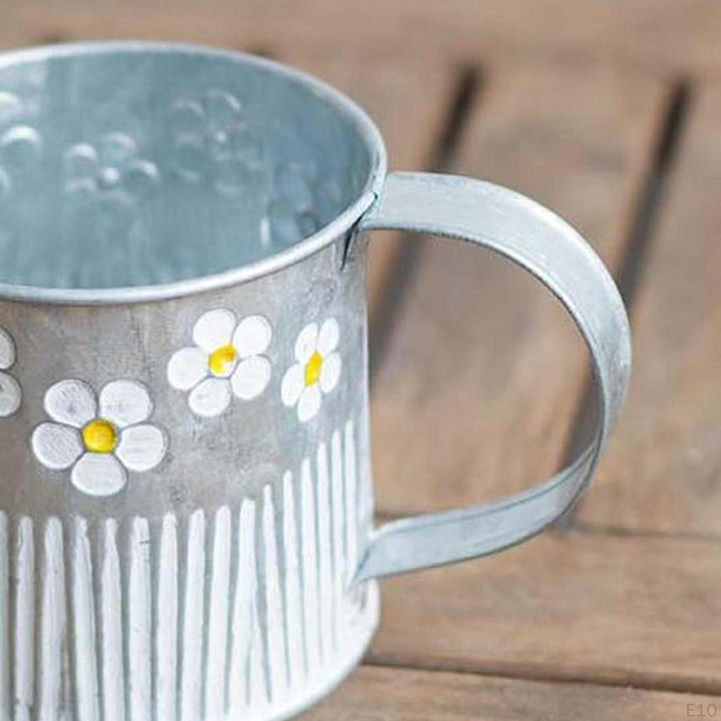 Basket Bucket ers Pot,Storage Bucket,Rust Prevention Pot Metal for and Flower,Pen