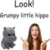 Creative Miniature Hippo Decoration Gradient Color Angry Little hippo  Office Decoration