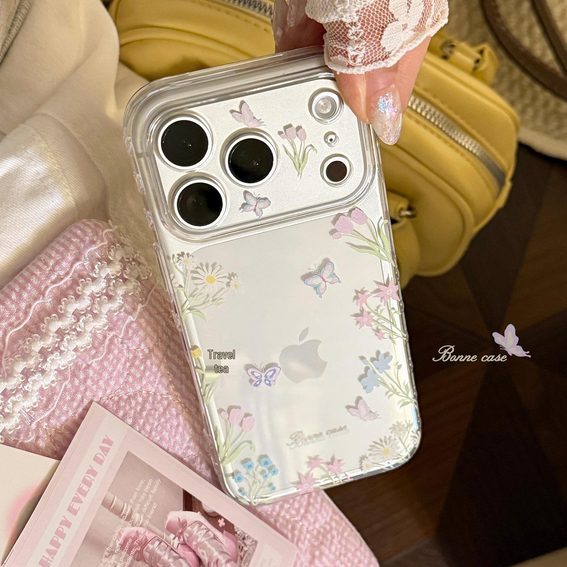 

Artistic Transparent Multi-color Floral Case for iPhone 17 Pro - Drop-proof 16 Pro