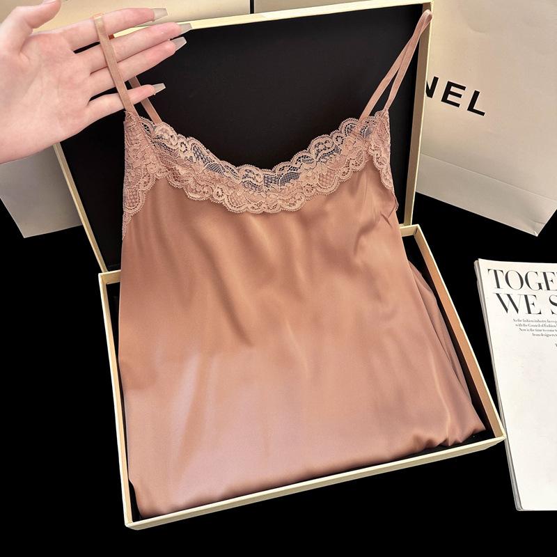 Damen Sommer Eis Seide Spitze Nachthemd - Sexy Reiner Wunsch Stil