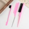 3/5Pcs Hairdressing Tools Pointed Tail Comb Dual Head Eyebrow Brush Triple Row Comb Coiler Hair Salon Styling Comb