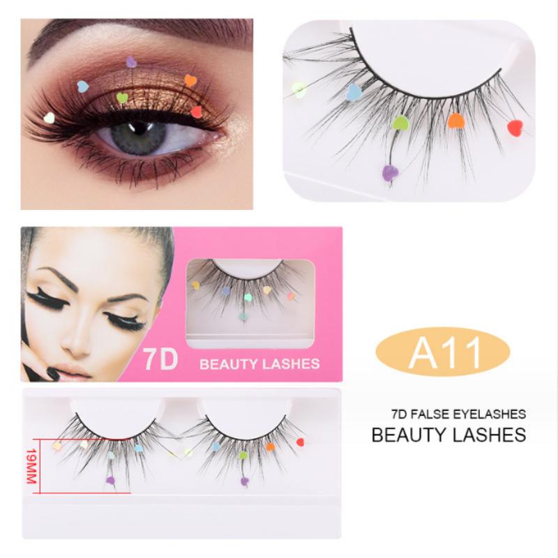 False Eyelashes Makeup Tools Natural Long Thick Volume Eyelashes Beauty Fluffy Eyelashes Sequin Flower Christmas Eyelash Party Eyelashes