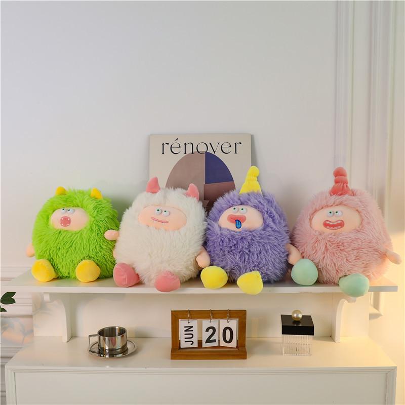 New long-haired little monster doll monster doll plush toy funny rag doll throw pillow girl