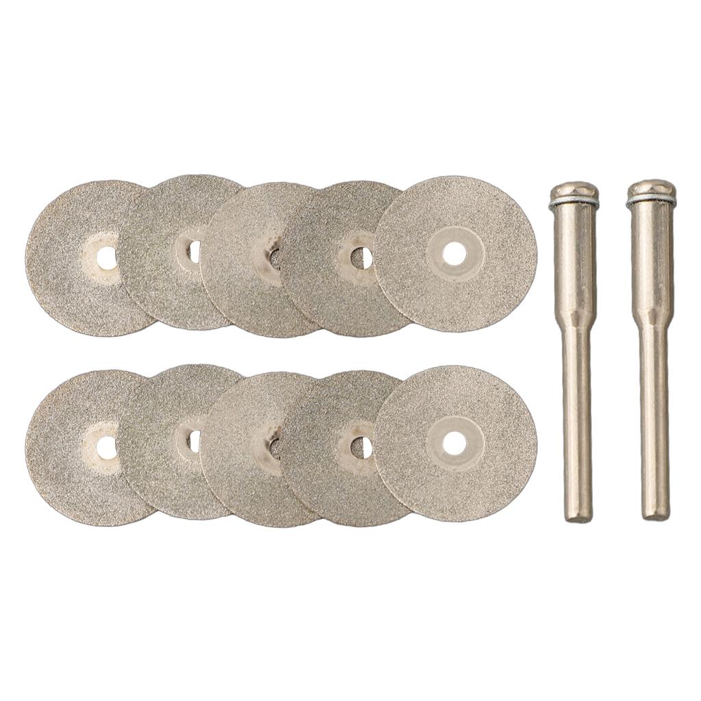 Trennscheibe Bohrer Rotationswerkzeug Aufnahmeschäfte Trennscheiben Diamant 10*Trennscheiben 2*Aufnahmeschäfte 22mm DIY