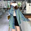 2025 Korean V-Neck Lantern Sleeve Waist-Cinching White Casual Chic Shirt for Women