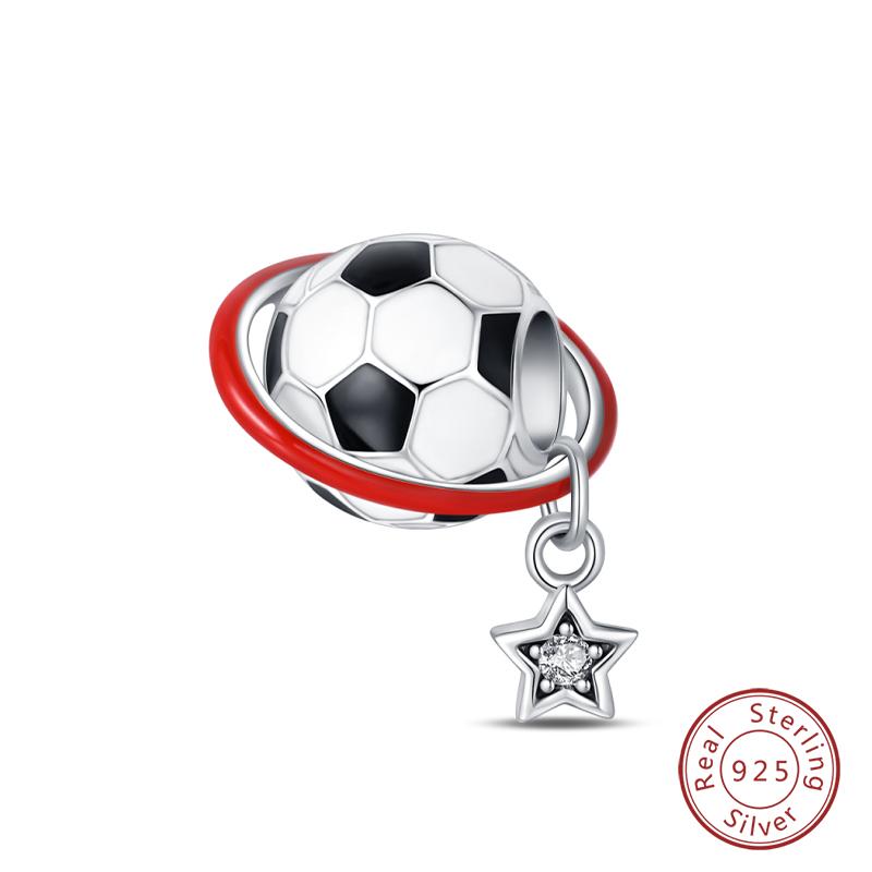 New In Copper Football Baseball Dumbbell Badminton Charms Beads Fit Qikaola Original Bracelet Fine Diy Jewelry Gift
