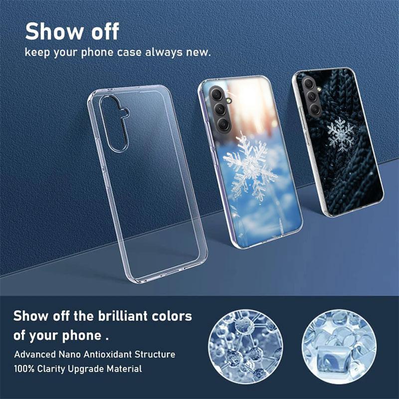 Snowflake Winter White Snow Christmas Phone Case for Samsung A16 A26 A36 A56 A17 A37 A57 A07 A06 A02S A03 A04S A05S Galaxy Note