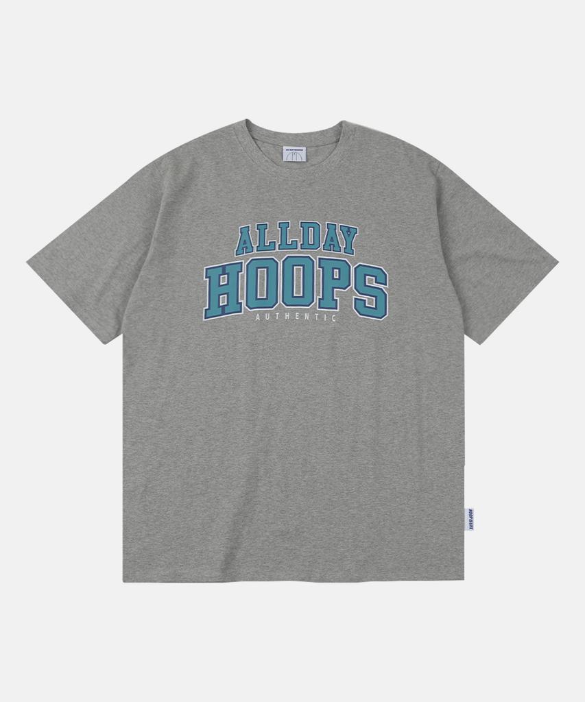ALL DAY HOOPS Authentic Short Sleeve Tee Melange Grey