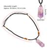 Natural Amethyst Quartz Pendant Double Point Crystal Necklace for Healing Fortune