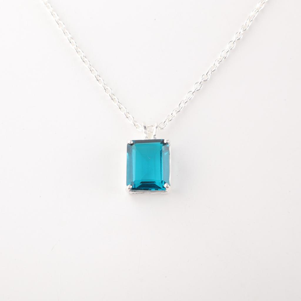 Natural Apatite Gemstone 925 Sterling Silver Jewelry Handcrafted Pendant 0.69" PP-58-4