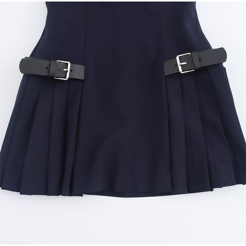 Fashion Y2K Pleated Mini Dress For Women 2025 New Elegant Sleeveless O-neck Chic Evening Short Dress Female Club Party Vestidos