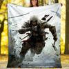 1 Stück Assassin's Creed Thema Decke - Digitaldruck, Polyester, Gemütlich für Alle Jahreszeiten, Perfekt für Draußen und Reisen