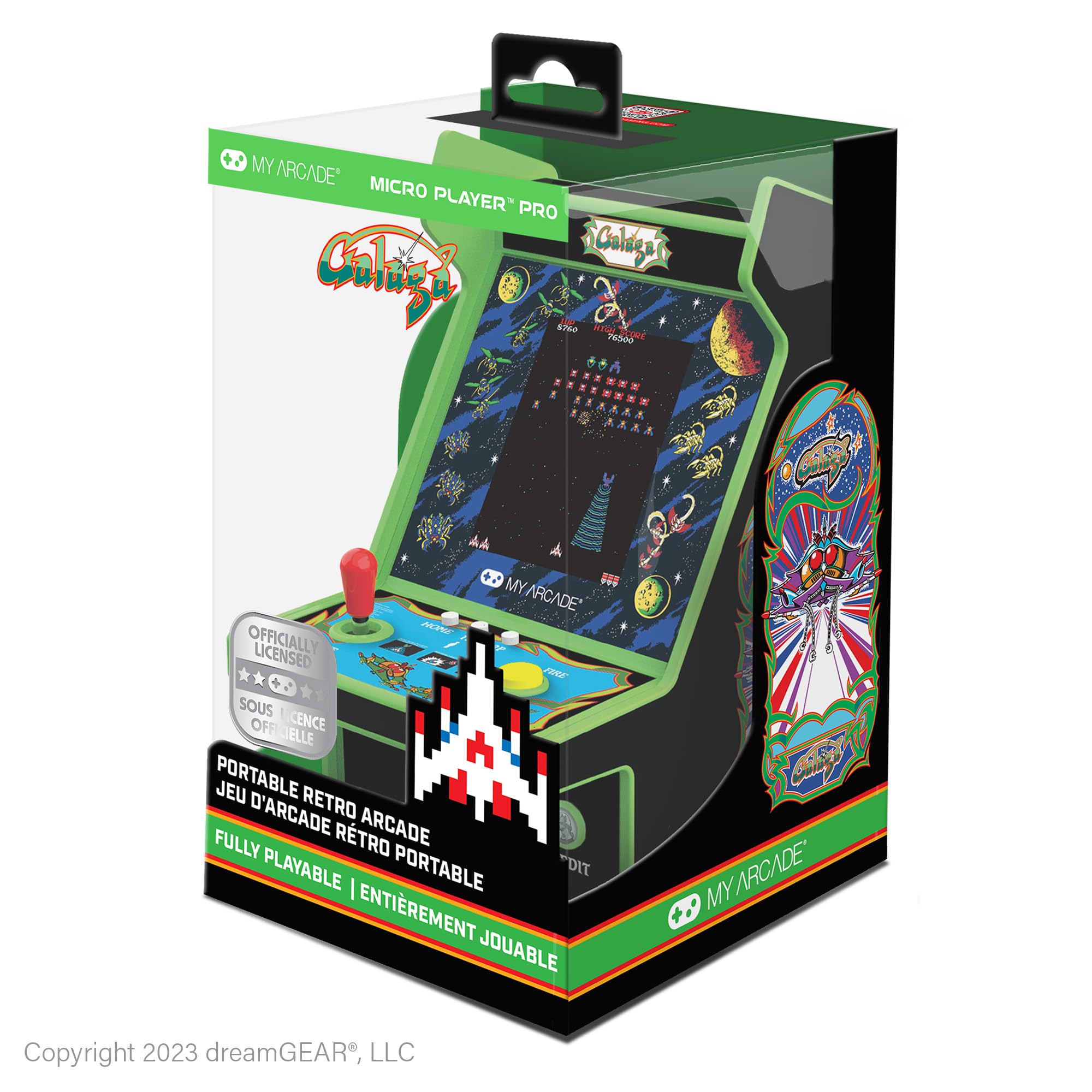

My Arcade Galaga Micro Player Pro 2 ігри в 1 Міні аркадна машина Повністю динамічний колекційний кольоровий дисплей 6,75