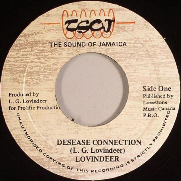 

7inch Record LLOYD LOVINDEER Desease Connection NONE TSOJ Jamaica Reggae Ska Dub Used