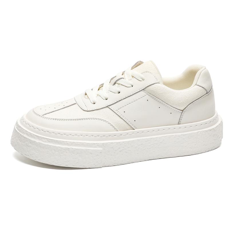 

Модные новые роскошные брендовые кожаные мужские туфли высокого качества, нескользящие кроссовки для отдыха на открытом воздухе, на шнуровке, на платформе, мужские дизайнерские туфли, мокасины 44 белый