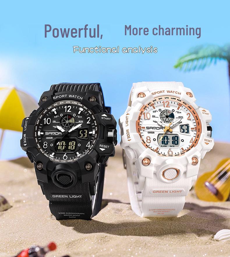 Sanda Dual Display Trendige Paar-Sportuhr